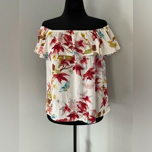 Anthropologie Maeve Floral Ruffle Top - Large